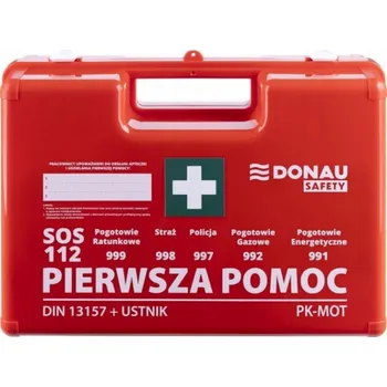 Lékárnička Polská firemní lékárnička Donau Safety DIN 13157 (+ náustek) v krabičce
