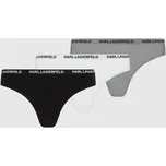 SPODNÍ PRÁDLO KARL LAGERFELD LOGO THONG BLACK/WHITE/GREY