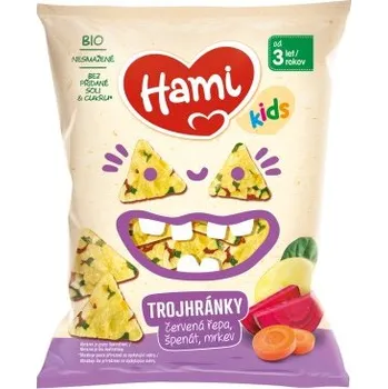Dětská výživa HAMI trojhránky Červená řepa, špenát, mrkev 30 g