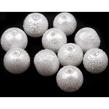 Korálek Skleněné voskové perly vroubkované Ø8 mm Varianta: 01 bílá, Balení: 750 ks