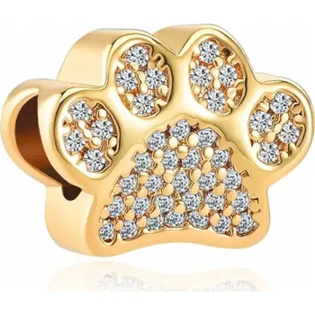 Přívěsek Korálek přívěsek psí tlapka 100% stříbro pozlacené 925 @ 5