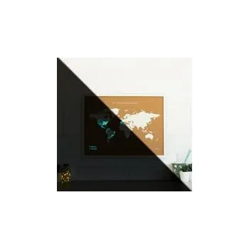 Korková mapa světa L bílá fosforeskující 60 x 45 cm