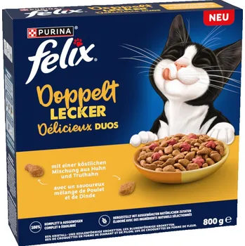 800g Felix Doubly Delicious kuřecí a krůta