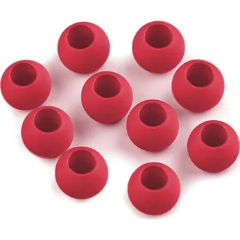 Dětské navlékací korálky Plastové korálky matné s velkým průvlekem 10x12 mm, velké, 5 (3) červená světlá
