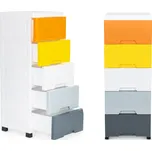 Pojízdný organizér s 5 barevnými šuplíky ModernHome PJJCBS0022-05B
