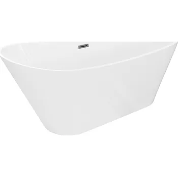 Mexen Dora volně stojící vana 160 x 75 cm, bílá, přepad gun metal - 52071607500-95 Volně stojící vany