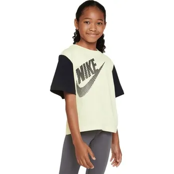 Dívčí tričko Nike SPORTSWEAR ESSENTIAL XL Žlutá, Černá