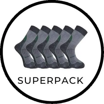 Pánské ponožky SUPERPACK - BX-7 DURABLE bambusové ponožky BAMBOX - 5párů 47-50 tm. šedá