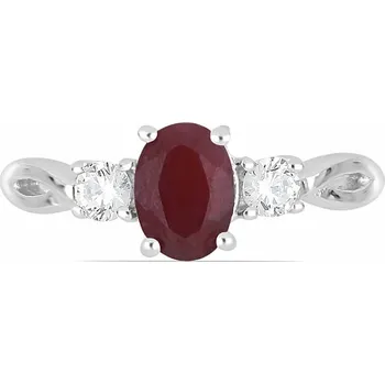 Prsten Prsten stříbrný s broušeným rubínem a zirkony Ag 925 012108 RB 59 mm (US 9), 2 g