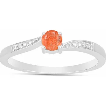 Prsten Prsten stříbrný se slunečním kamenem a zirkony Ag 925 015992 SUS 62 mm (US 10), 1 g