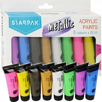 Výtvarná barva Akrylové barvy 8 barev 25 ml metalické STARPAK 484980