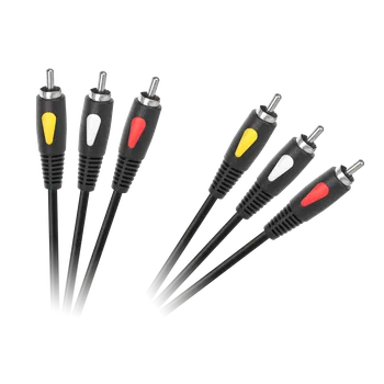 Audio kabel CABLETECH Propojovací kabel RCA 3x - RCA 3x, 1m Eco-line