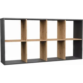 Knihovna Regál TopEshop MALAX 2x4 147 cm x 75 cm x 30 cm antracit, dub artisan