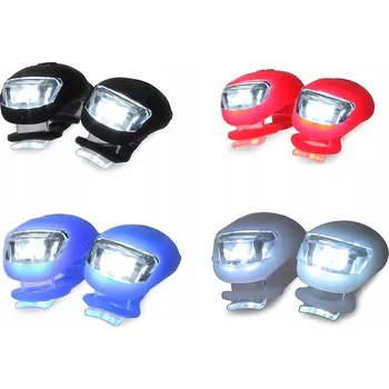 Cyklosvítilna OSVĚTLENÍ NA KOLO 2 LED SVĚTLA PŘEDNÍ 2ks SILIKONOVÉ VODĚODOLNÉ