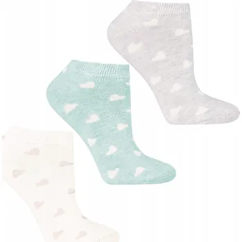 Dámské ponožky 3x Dámské Kotníkové Ponožky ponožky Ponožky , Valentýnský Dárek Srdíčka MORAJ 35-38