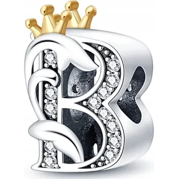 Přívěsek Přívěsek STŘÍBRO 925 Charms Korunka Písmeno B