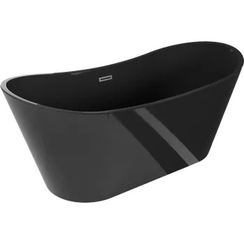 Mexen Montana volně stojící vana 170 x 80 cm, černá, přepad gun metal - 52011708070-95 Volně stojící vany