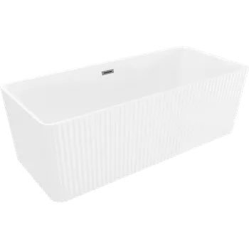 Vana Mexen Nila samostatně stojící vanová nervózní 170 x 75 cm, bílá, přepad gun metal - 52841708000-95 Volně stojící vany