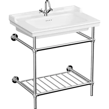 VITRA VALARTE VANITY umyvadlo 80 cm, s otvorem pro baterii a přepadem, s kovovým podstavcem, VitrAhygiene - doprava zdarma