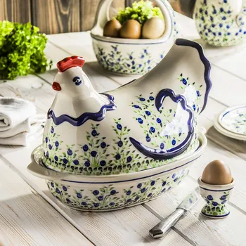 Plech na pečení Žáruvzdorná nádoba na pečení s poklicí Bolesławiec keramika 33 x 21 cm - dek. 1208 (druhý druh)