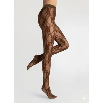 Dámská móda Punčocháče Fiore I 5000 Donatella Lace S-L černá L