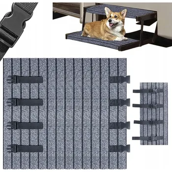 Rohožka PROTISKLUZOVÁ ROHOŽKA NA SCHODY DO KARAVANU ŠEDÁ 46X46 CM