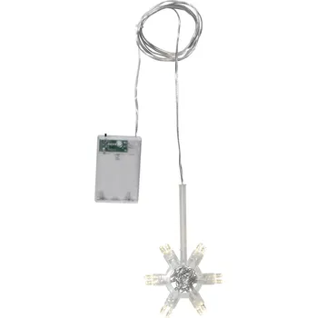 Lampička STAR TRADING LED světelný řetěz Lighty kruh pro papírové hvězdy - délka kabelu s krytem na baterie 150 cm čirá LED celkem 0,43 W