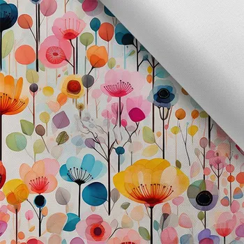 Zbytek - Látka s potiskem nepromokavý polyester TD/NS letní květiny Extrem