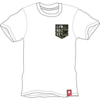 Pánské tričko CCM Triko CCM Camo Pocket SR, Barva WHT, Velikost L 567725