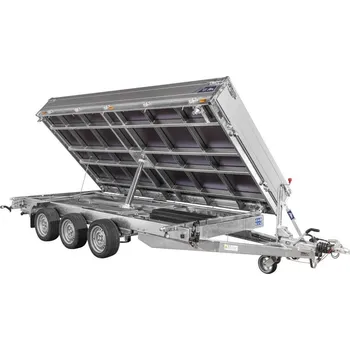 Přívěs k motorovému vozidlu Saris Přívěs 3-str. sklápěč406x204cm 3500kg 3 nápravy listová pera, nájezdy