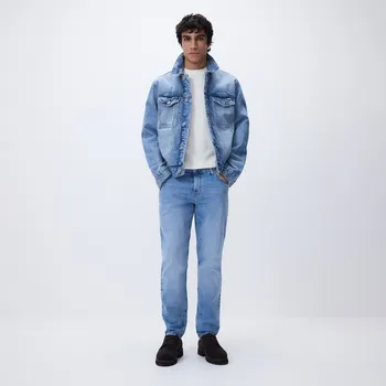 Pánské džíny Reserved - Džíny slim se sepraným efektem - modrá - WM858-50J - WM858-50J-384