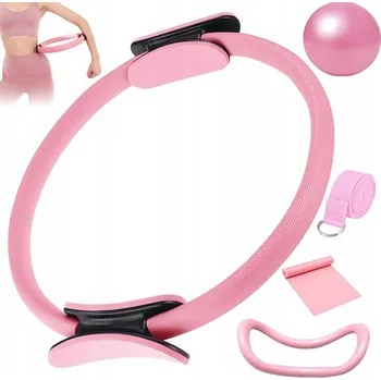 KOMPLETNÍ PILATES SADA PRO ŽENY: KRUH, MÍČ, PÁS, ODPOROVÁ GUMA PRO CVIČENÍ SVALŮ