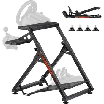 Herní zařízení Stojan na závodní volant VEVOR, nastavitelný a skládací stojan na simulátor pro Logitech G923 G920 G29 G27, Thrustmaster T300RS TX F458 T500RS T3PA-PRO (F1/GT) herní kokpit, simulátor pedálů NENÍ součástí balení, kompaktní