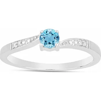 Prsten Prsten stříbrný s Blue Sky topazem a zirkony Ag 925 015992 BT 62 mm (US 10), 1 g