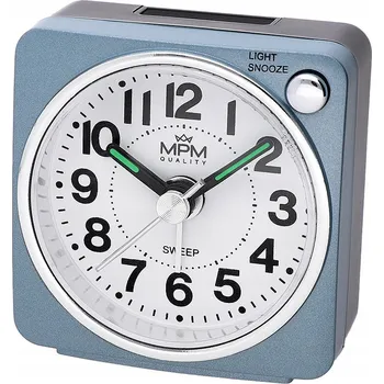 Budík Klasický budík s ručičkami MPM 4323 - modrý