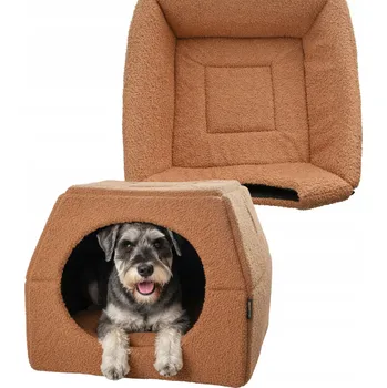 Pelíšek pro psa Pelíšek pro psa kočku 2v1 domeček 55x55cm L protiskluzový Potah