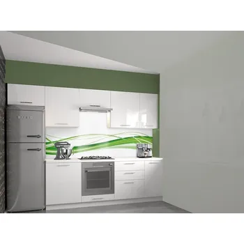 Kuchyňská linka Kuchyně MARCIE 280/220 cm, dvířka: bílý lesk + vyzvednutí ZDARMA