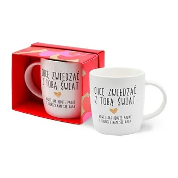 Kubek TOP-009. Chcę zwiedzać z Tobą świat. Walentynki