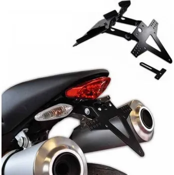 Držák SPZ HSM Držák SPZ DUCATI Monster 696 08-14, nastavitelný, černý, s držákem odrazky