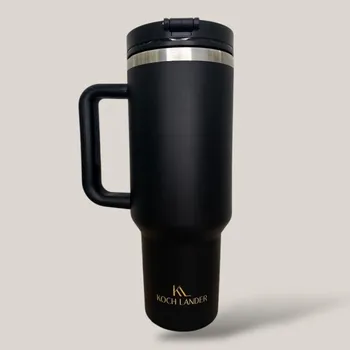 Termohrnek Termohrnek 1180 ml ČERNÝ se slámkou a magnetickým držákem na telefon