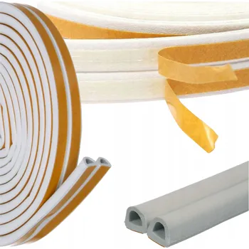 Těsnění do okna a dveří Těsnění do OKEN a DVEŘÍ D profil 12x10mm samolepicí páska BÍLÉ 1m DO OKEN