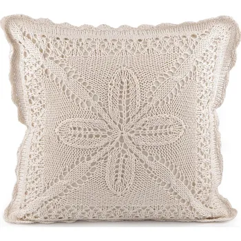 Povlak na polštářek Povlak na polštář pletený, bavlněný 45x45 cm, střední, 1 režná světlá