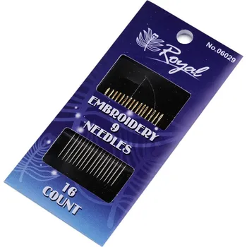 Jehly ruční, zlatá ucha - Embroidery, malé, 5 (9) Embrodiery nikl