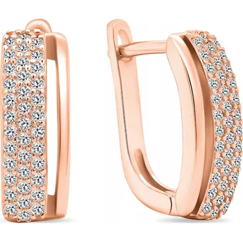 Náušnice Brilio Silver Elegantní hnědé náušnice se zirkony EA530R