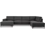 Antracitová žinylková rohová pohovka (pravý roh/do "U") Fabian – Scandic