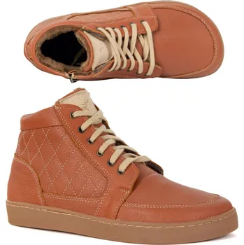 Dámská zimní obuv Dámské zimní barefoot boty kožené Z-B05 hnědé 40