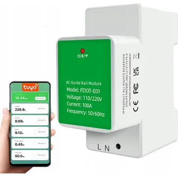 Měřič spotřeby energie, elektroměr Tuya WiFi na DIN lištu