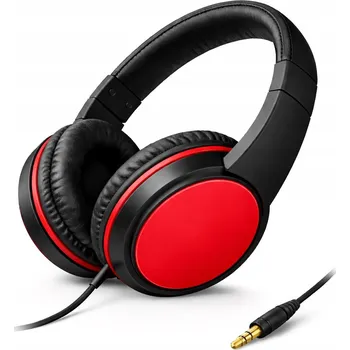 Sluchátka Sluchátka přes uši Tech1 Extra Bass Stereo 3,5mm Červeno-Černá
