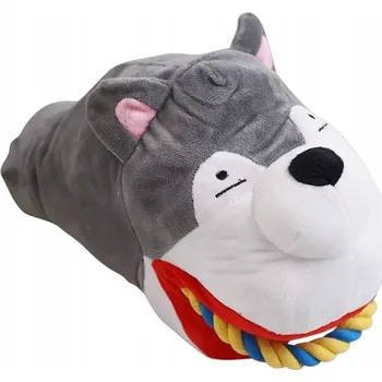 Hračka pro psa Hračka pro psy plyšová s lanem a pískátkem – kousátko, přetahovadlo - Chraplavý