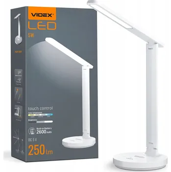 Lampička LED stolní lampa s akumulátorem VIDEX VL-TF16W bílá